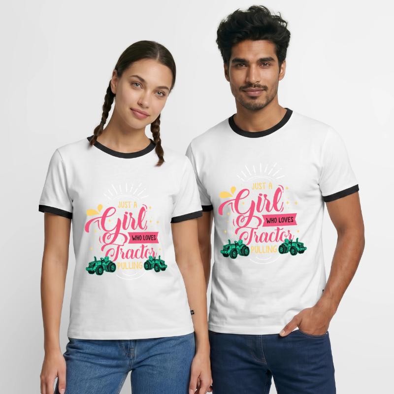 tractor pulling, tractor pulling pulling, drag, Männer Kontrast-T-Shirt