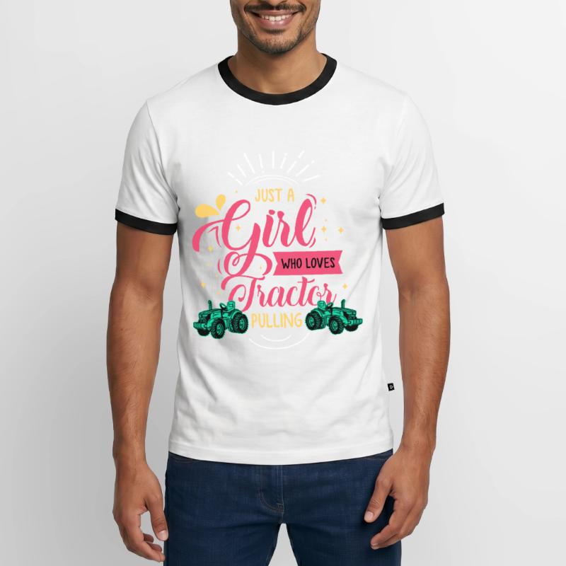 tractor pulling, tractor pulling pulling, drag, Männer Kontrast-T-Shirt