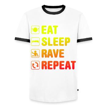 Rave Raver EDM Festival Spruch Lustig - Männer Kontrast-T-Shirt - Weiß/Schwarz - Vorne - AI Model Female 172 light (172cm) & AI Model Male 178 dark (178cm)