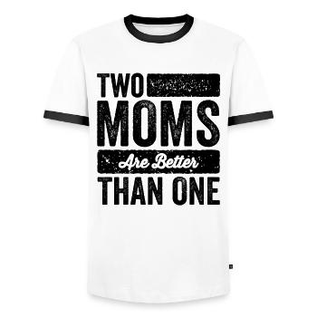 Homosexuell Lesbische Eltern Lesben Geschenk - Männer Kontrast-T-Shirt - Weiß/Schwarz - Vorne - AI Model Female 172 light (172cm) & AI Model Male 178 dark (178cm)