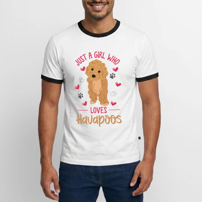 havapoo, havapoo havapoo mutter, Havaneser, T-shirt contrasté Homme