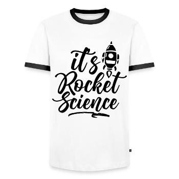 Science des missiles- 1.1.1.1.19 - T-shirt contrasté Homme - blanc/noir - Devant - AI Model Female 172 light (172cm) & AI Model Male 178 dark (178cm)