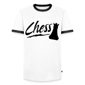 Schach Schachspieler Schachlehrer Schachspiel - Männer Kontrast-T-Shirt - Weiß/Schwarz - Vorne - AI Model Female 172 light (172cm) & AI Model Male 178 dark (178cm)