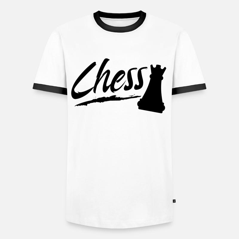 Jeu d’échecs d’échecs - T-shirt contrasté Homme - blanc/noir