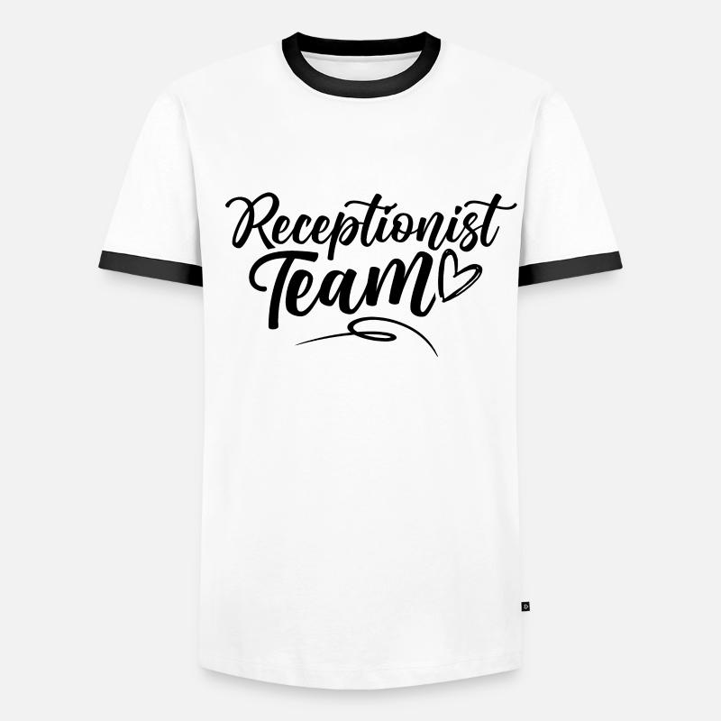 Reception team Reception Receptionist - Men's Ringer Shirt - white/black
