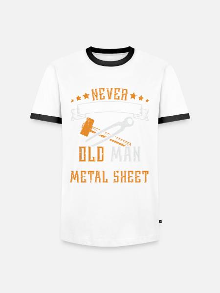 Sheet Metal Working For A Sheet Metal Worker - Men's Ringer Shirt - white/black