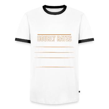 Baumpfleger Stundensätze für einen Baumpfleger - Männer Kontrast-T-Shirt - Weiß/Schwarz - Vorne - AI Model Female 172 light (172cm) & AI Model Male 178 dark (178cm)