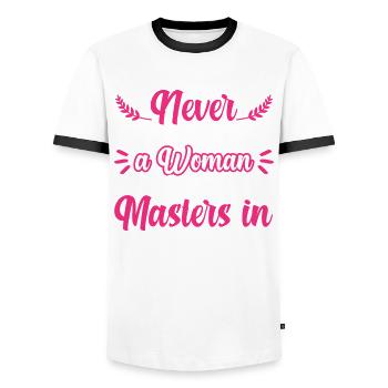 Diplôme de maîtrise en éducation - T-shirt contrasté Homme - blanc/noir - Devant - AI Model Female 172 light (172cm) & AI Model Male 178 dark (178cm)