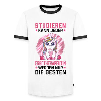 Ergotherapeutin studieren Ergotherapie - Männer Kontrast-T-Shirt - Weiß/Schwarz - Vorne - AI Model Female 172 light (172cm) & AI Model Male 178 dark (178cm)
