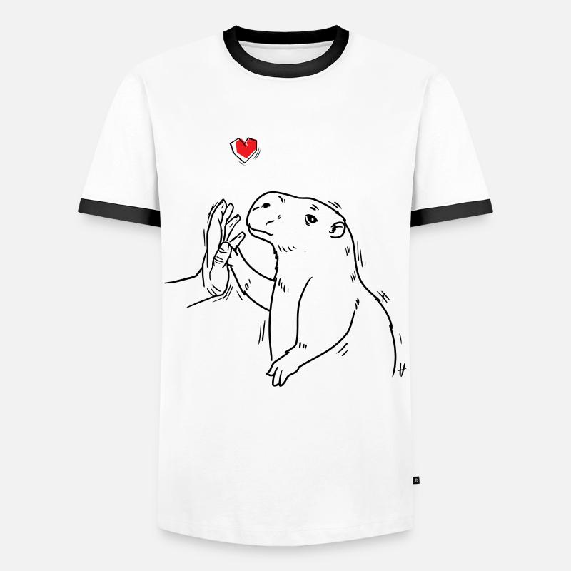 Capybara capybara rodent - Men's Ringer Shirt - white/black