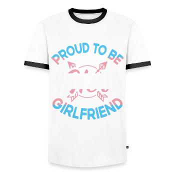 Proud To Be Her Girlfriend Lgbt Rights Lgbt Pride - Men's Ringer Shirt - white/black - Front - AI Model Female 172 light (172cm) & AI Model Male 178 dark (178cm)