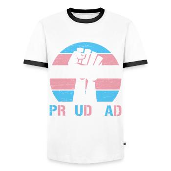 Stolzer Vater Trans Lgbt Rechte Lgbt Stolz Mama - Männer Kontrast-T-Shirt - Weiß/Schwarz - Vorne - AI Model Female 172 light (172cm) & AI Model Male 178 dark (178cm)