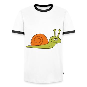 Slow Snail Runner Jogging - Men's Ringer Shirt - white/black - Front - AI Model Female 172 light (172cm) & AI Model Male 178 dark (178cm)