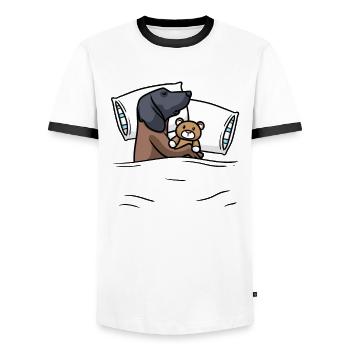 Bayerischer Gebirgsschweißhund - Männer Kontrast-T-Shirt - Weiß/Schwarz - Vorne - AI Model Female 172 light (172cm) & AI Model Male 178 dark (178cm)