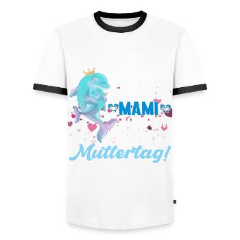 Du machst einen tollen Job mama erster Muttertag - Männer Kontrast-T-Shirt - Weiß/Schwarz - Vorne - AI Model Female 172 light (172cm) & AI Model Male 178 dark (178cm)
