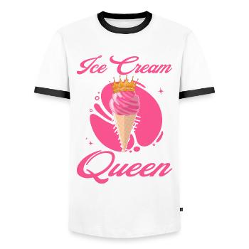 Ice Queen Sorbet Icicles Mochi - Men's Ringer Shirt - white/black - Front - AI Model Female 172 light (172cm) & AI Model Male 178 dark (178cm)