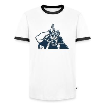 Diving Dad The Man The Myth The Legend - Männer Kontrast-T-Shirt - Weiß/Schwarz - Vorne - AI Model Female 172 light (172cm) & AI Model Male 178 dark (178cm)