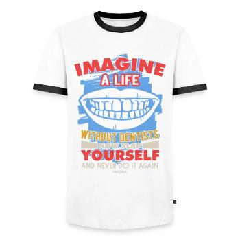 Imagine A Life Without Dentists Now Slap Yourself - Männer Kontrast-T-Shirt - Weiß/Schwarz - Vorne - AI Model Female 172 light (172cm) & AI Model Male 178 dark (178cm)