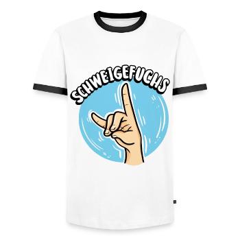 Lehrer Schweigefuchs Für Ruhigen Schüler Im - Männer Kontrast-T-Shirt - Weiß/Schwarz - Vorne - AI Model Female 172 light (172cm) & AI Model Male 178 dark (178cm)