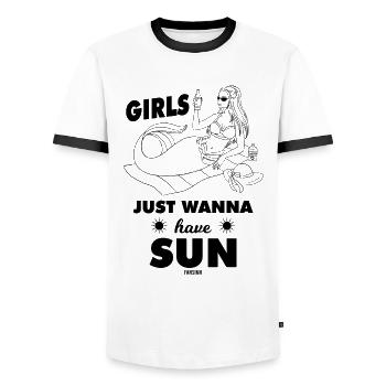 Mutter Meerjungfrau schwimmen Geschenk - Männer Kontrast-T-Shirt - Weiß/Schwarz - Vorne - AI Model Female 172 light (172cm) & AI Model Male 178 dark (178cm)