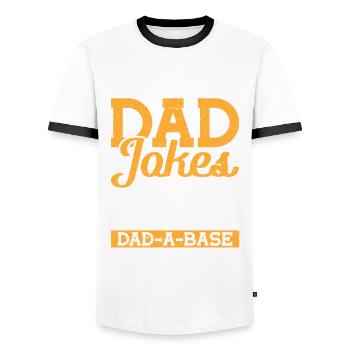 I keep all my Dad Jokes in a Dad-a-Base Vatertag - Männer Kontrast-T-Shirt - Weiß/Schwarz - Vorne - AI Model Female 172 light (172cm) & AI Model Male 178 dark (178cm)