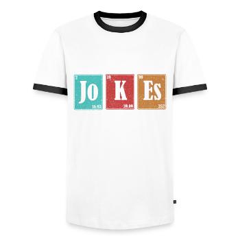 Je dis périodiquement aux JOKEs de papa - T-shirt contrasté Homme - blanc/noir - Devant - AI Model Female 172 light (172cm) & AI Model Male 178 dark (178cm)