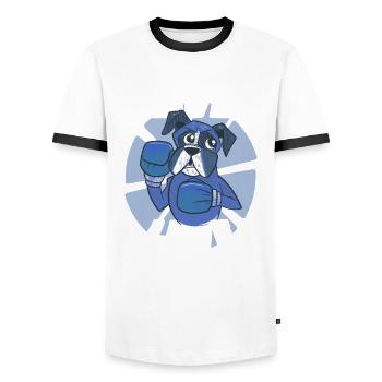 Live Love Boxing - Men's Ringer Shirt - white/black - Front - AI Model Female 172 light (172cm) & AI Model Male 178 dark (178cm)