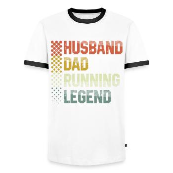 Mari Père Running Legend Runner Marathon - T-shirt contrasté Homme - blanc/noir - Devant - AI Model Female 172 light (172cm) & AI Model Male 178 dark (178cm)