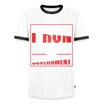 Ich Laufe Besser Als Die Regierung Läufer - Männer Kontrast-T-Shirt - Weiß/Schwarz - Vorne - AI Model Female 172 light (172cm) & AI Model Male 178 dark (178cm)