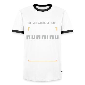 6 Etappen Des Marathonlaufs Marathonbekleidung - Männer Kontrast-T-Shirt - Weiß/Schwarz - Vorne - AI Model Female 172 light (172cm) & AI Model Male 178 dark (178cm)