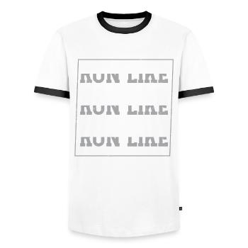 Run Like Zombies Are Chasing You - Men's Ringer Shirt - white/black - Front - AI Model Female 172 light (172cm) & AI Model Male 178 dark (178cm)