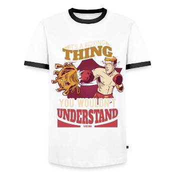 It's A Boxing Thing You Wouldn't Understand - Männer Kontrast-T-Shirt - Weiß/Schwarz - Vorne - AI Model Female 172 light (172cm) & AI Model Male 178 dark (178cm)