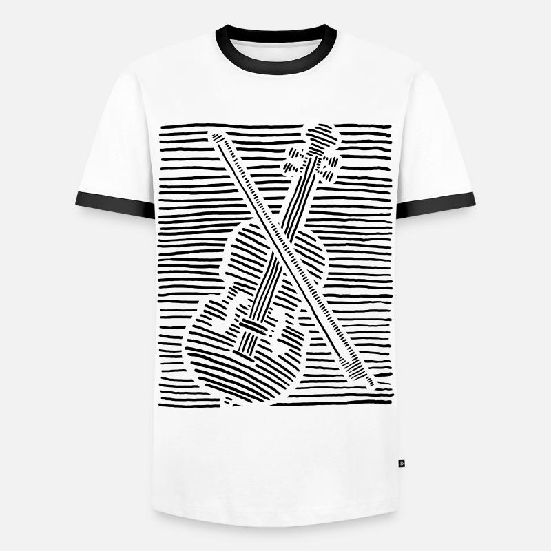 Violin Violin String instrument Viola - Men's Ringer Shirt - white/black