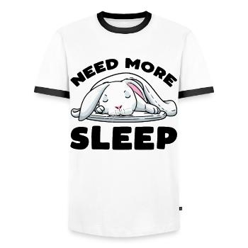 White Rabbit Rabbit - Men's Ringer Shirt - white/black - Front - AI Model Female 172 light (172cm) & AI Model Male 178 dark (178cm)