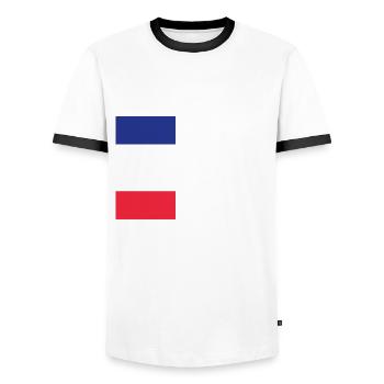 Paris in France French colours - Men's Ringer Shirt - white/black - Front - AI Model Female 172 light (172cm) & AI Model Male 178 dark (178cm)