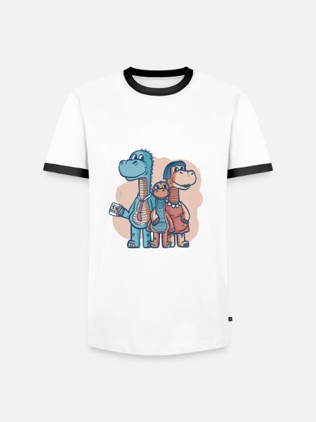 Dinosaur Squad - Männer Kontrast-T-Shirt - Weiß/Schwarz