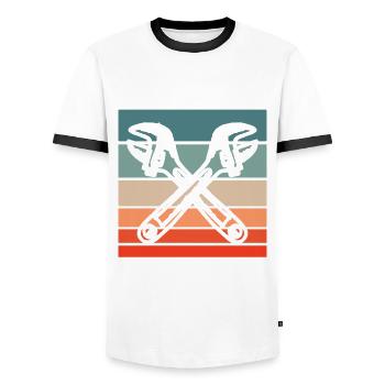 Handwerker Nach Fest Kommt Ab KFZ Mechaniker - Männer Kontrast-T-Shirt - Weiß/Schwarz - Vorne - AI Model Female 172 light (172cm) & AI Model Male 178 dark (178cm)