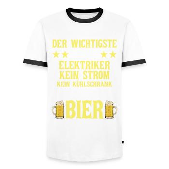 Elektriker kein Strom kein kaltes Bier Elektriker - Männer Kontrast-T-Shirt - Weiß/Schwarz - Vorne - AI Model Female 172 light (172cm) & AI Model Male 178 dark (178cm)