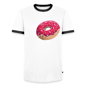 I Donut Grow Up | Donut Lover Tshirt | Funny - Men's Ringer Shirt - white/black - Front - AI Model Female 172 light (172cm) & AI Model Male 178 dark (178cm)