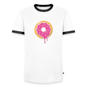 Donut Kill My Vibe | Donut Lover Tshirt | Funny - Men's Ringer Shirt - white/black - Front - AI Model Female 172 light (172cm) & AI Model Male 178 dark (178cm)