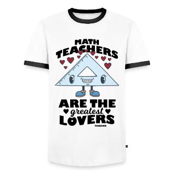 Mathematics - Men's Ringer Shirt - white/black - Front - AI Model Female 172 light (172cm) & AI Model Male 178 dark (178cm)