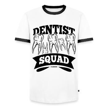 Dentist Squad Caries Mouth Dentist - Men's Ringer Shirt - white/black - Front - AI Model Female 172 light (172cm) & AI Model Male 178 dark (178cm)