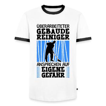 Überarbeiteter Gebäudereiniger Fensterputzer - Männer Kontrast-T-Shirt - Weiß/Schwarz - Vorne - AI Model Female 172 light (172cm) & AI Model Male 178 dark (178cm)