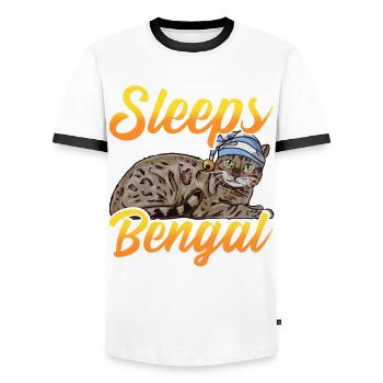 Bengal Cat Cat Cat Cat Lover - Men's Ringer Shirt - white/black - Front - AI Model Female 172 light (172cm) & AI Model Male 178 dark (178cm)