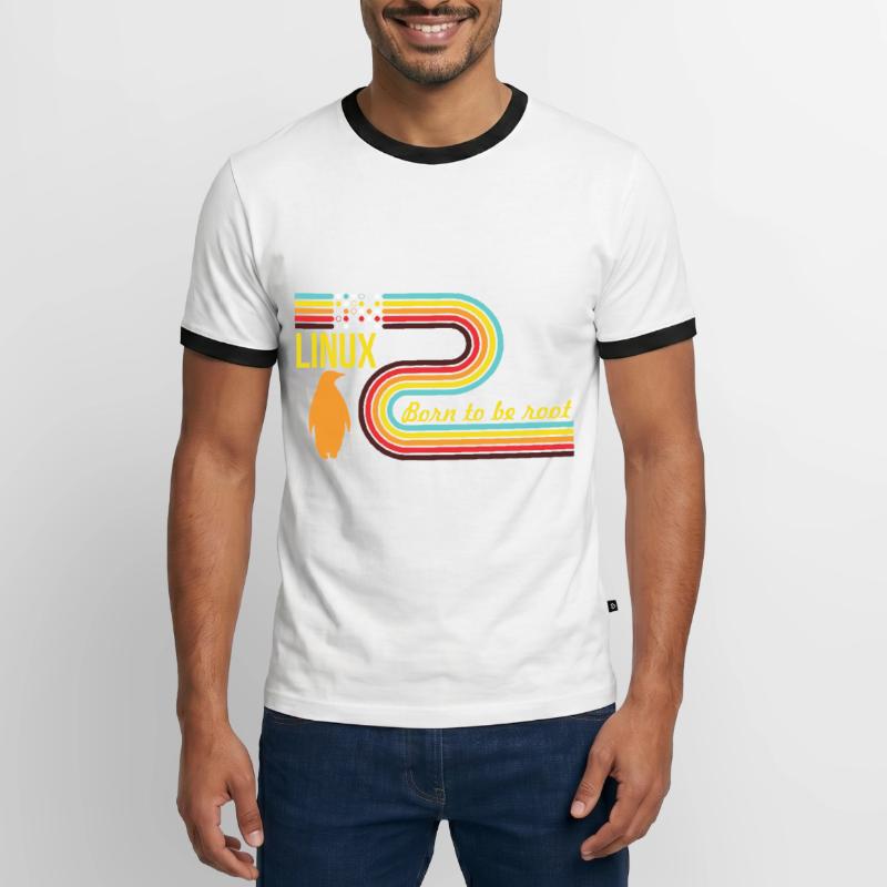 Born To Be Root Linux Nerd Geek Coding Men's Ringer Shirt