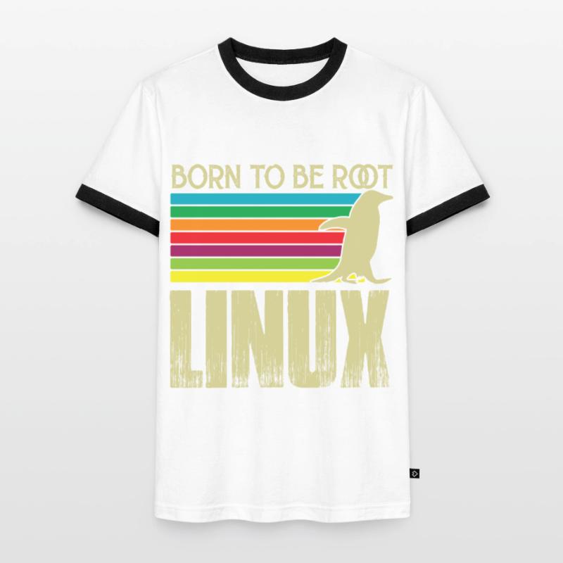 Linux Born to be root Admin Linux Männer Kontrast-T-Shirt