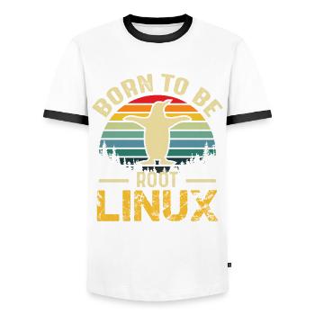 Né pour être Root Linux Nerd Admin Geek - T-shirt contrasté Homme - blanc/noir - Devant - AI Model Female 172 light (172cm) & AI Model Male 178 dark (178cm)