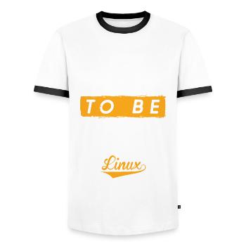 Linux né pour être Root Penguin Nerd Geek - T-shirt contrasté Homme - blanc/noir - Devant - AI Model Female 172 light (172cm) & AI Model Male 178 dark (178cm)
