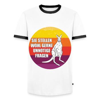 Känguru Retro Beuteltiere Australien - Männer Kontrast-T-Shirt - Weiß/Schwarz - Vorne - AI Model Female 172 light (172cm) & AI Model Male 178 dark (178cm)