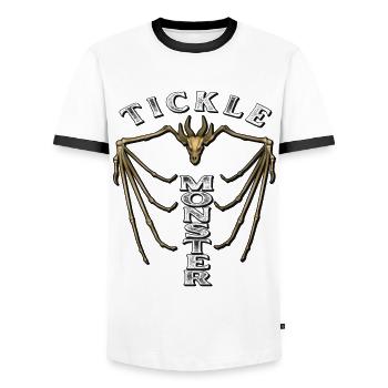 Chatouille monstre drôle design effrayant - T-shirt contrasté Homme - blanc/noir - Devant - AI Model Female 172 light (172cm) & AI Model Male 178 dark (178cm)